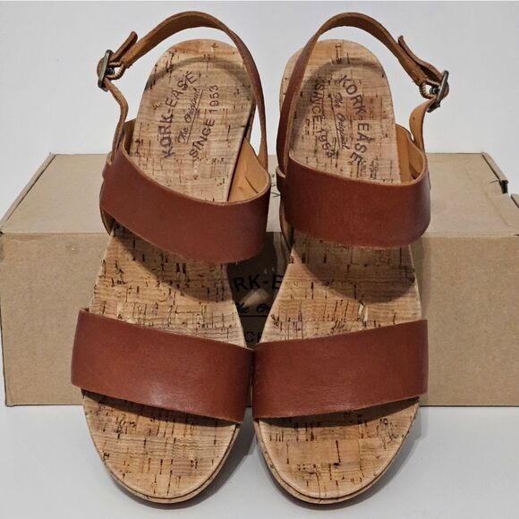 Kork Ease, Wedge sandals in soft full grain leather. EUC-Size 9 - Picture 2 of 7